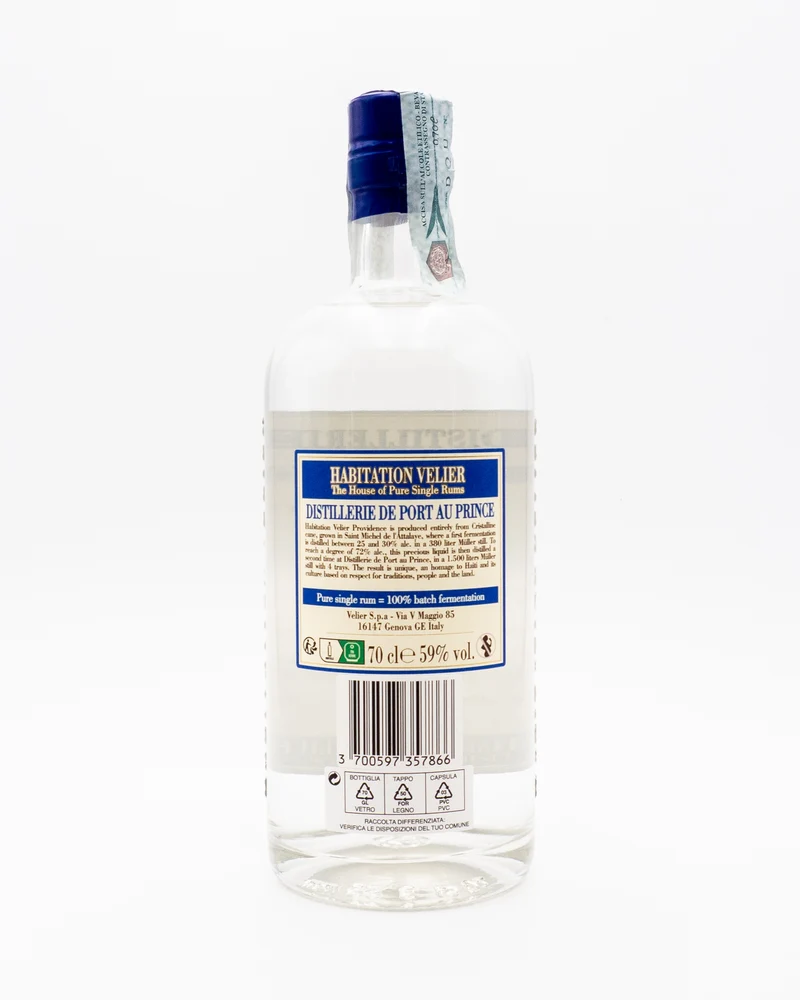 Rum Distillerie de Port au Prince Blanc Habitation Velier - Velier