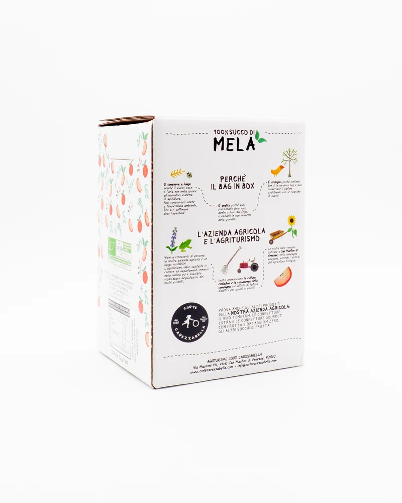 Succo di Mela Biologico 100% - Bag in Box 2L - Corte Carezzabella