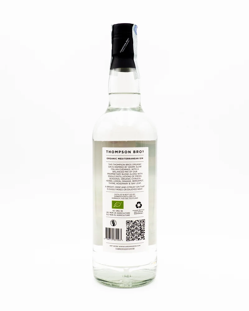 Organic Mediterranean Gin - Thompson Bros