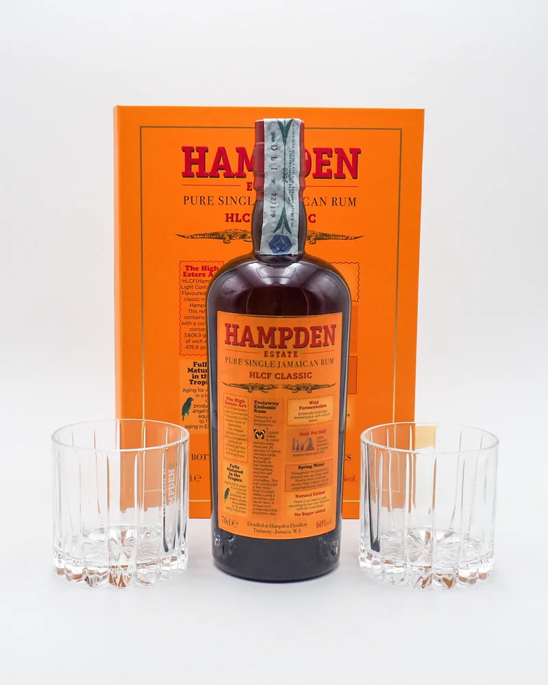 Rum HLCF Classic Pure Single Jamaican Confezione Regalo con bicchieri - Hampden Distillery | 60% 0,7l