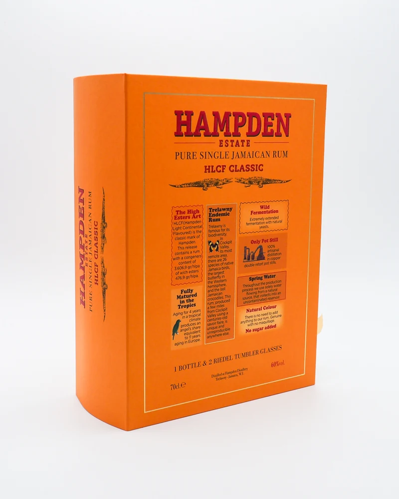 Rum HLCF Classic Pure Single Jamaican Confezione Regalo con bicchieri - Hampden Distillery | 60% 0,7l