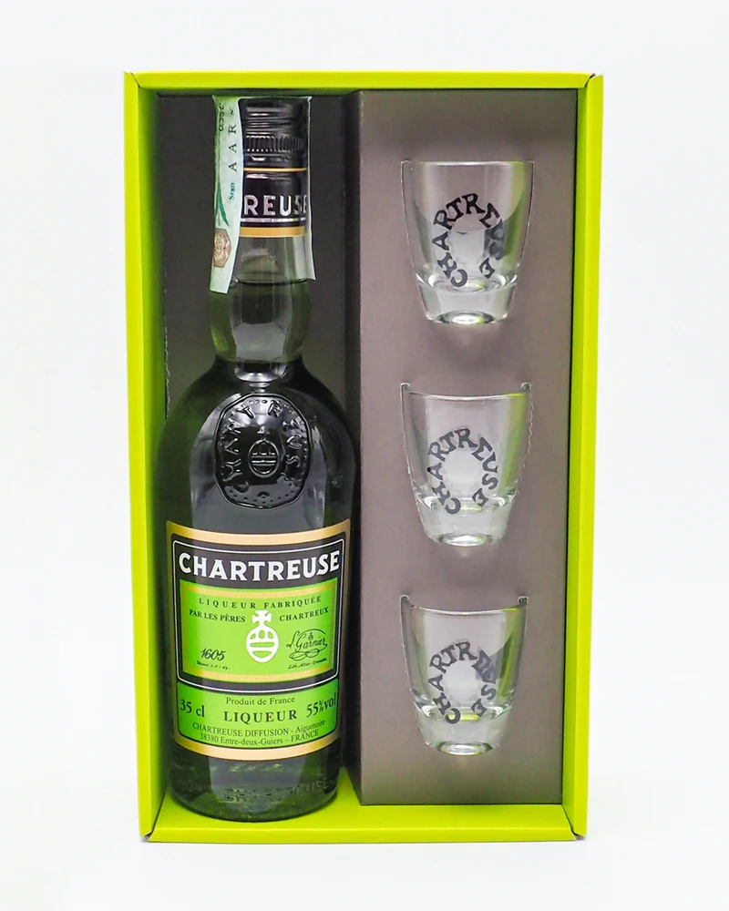 Liquore Chartreuse Verte Confezione Regalo con bicchieri - Chartreuse