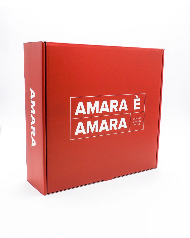 Amaro "Amara" all'Arancia Rossa Special Pack con due bicchieri - Rossa