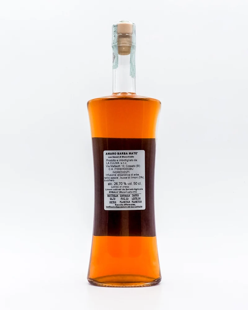 Amaro Barba Maté con limoni di Moncrivello - La Culma