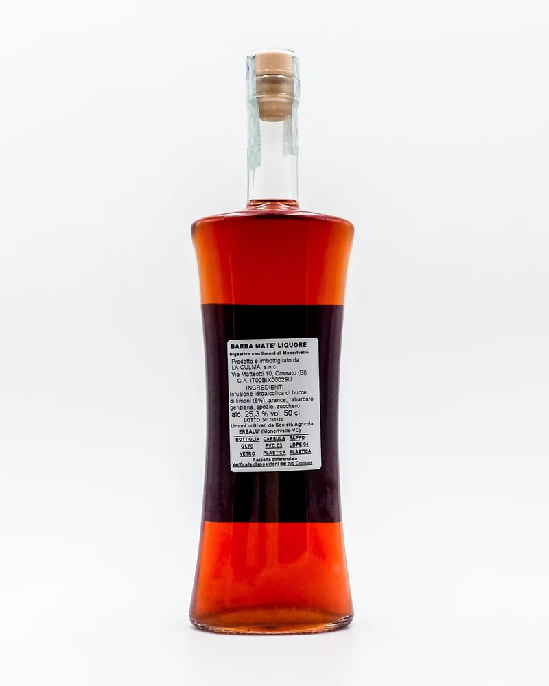 Digestivo Barba Maté con limoni di Moncrivello - La Culma