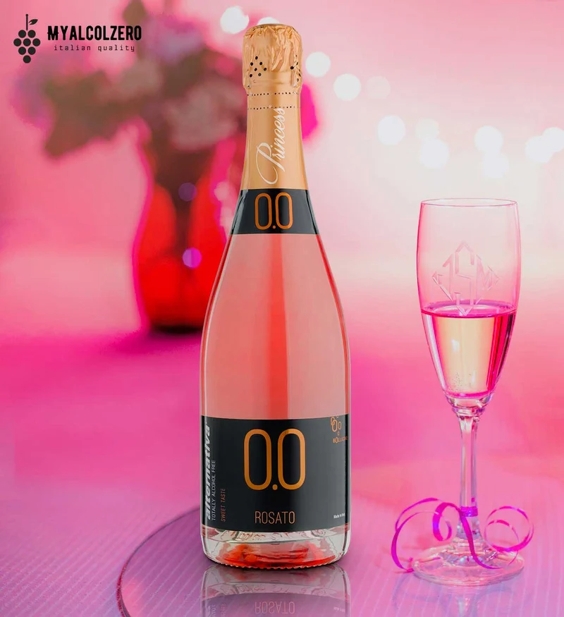 Alternativa 0.0 Bollicine Rosato Dolce - Spumante analcolico da vino dealcolato