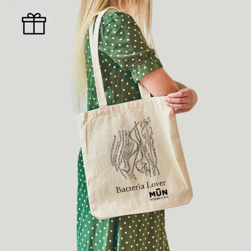 Bacteria Lover Mūn Kombucha 100% algodón Tote Bag