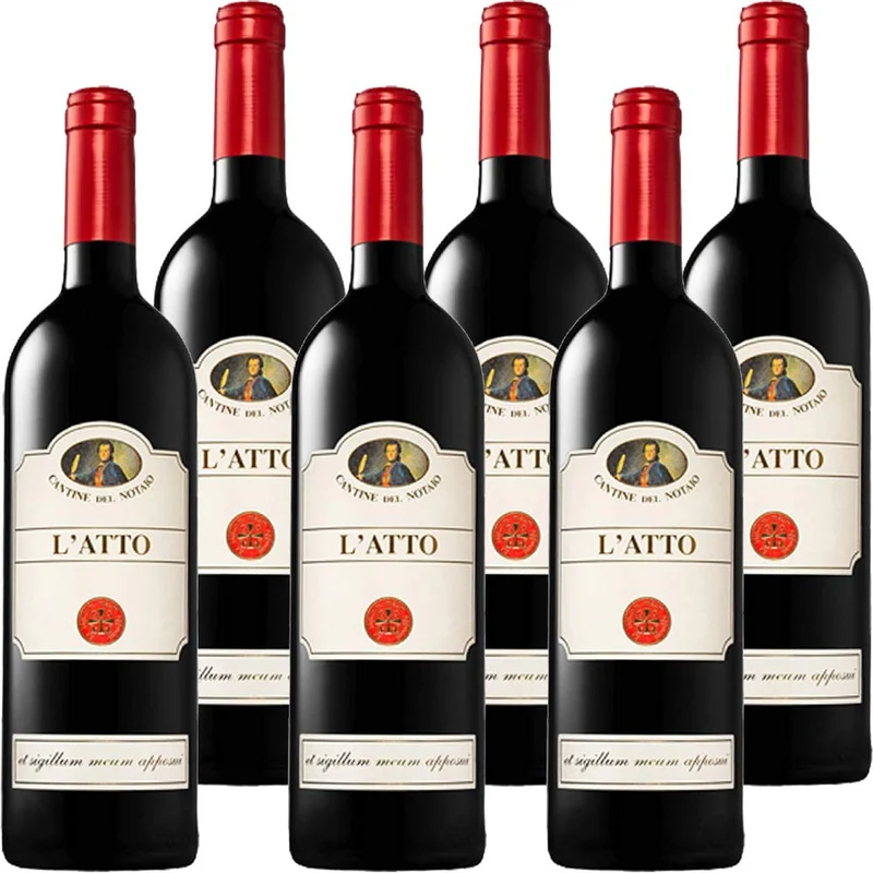 Aglianico del Vulture L'Atto | Cantine del Notaio | Vino Rosso Basilicata IGT | Confezione 6 Bottiglie 75 Cl | Idea Regalo