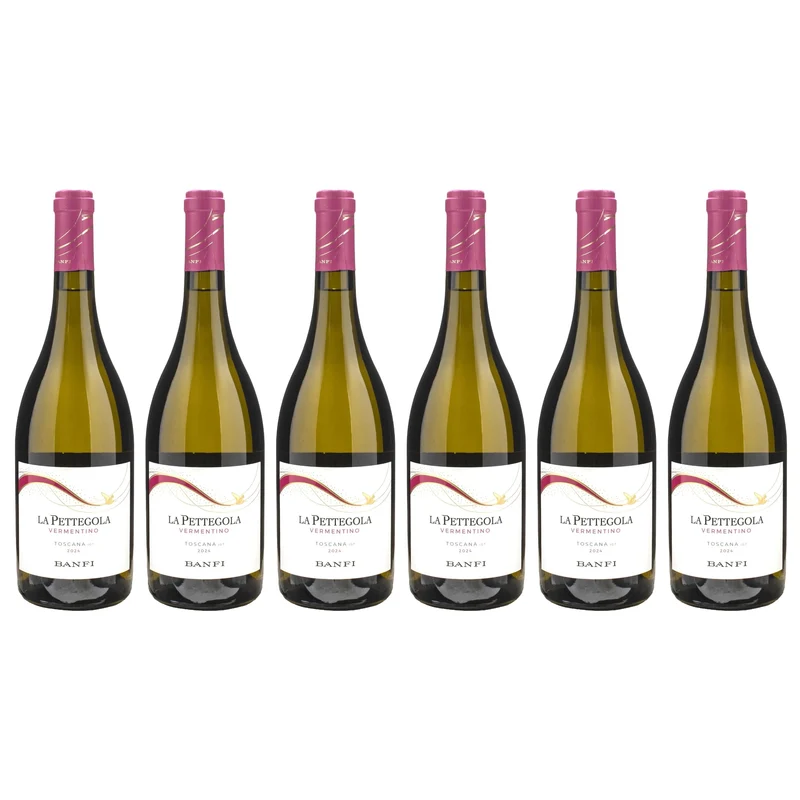 Banfi | Vino Bianco La Pettegola | Vermentino Annata 2024 | Confezione da 6 Bottiglie da 750ml