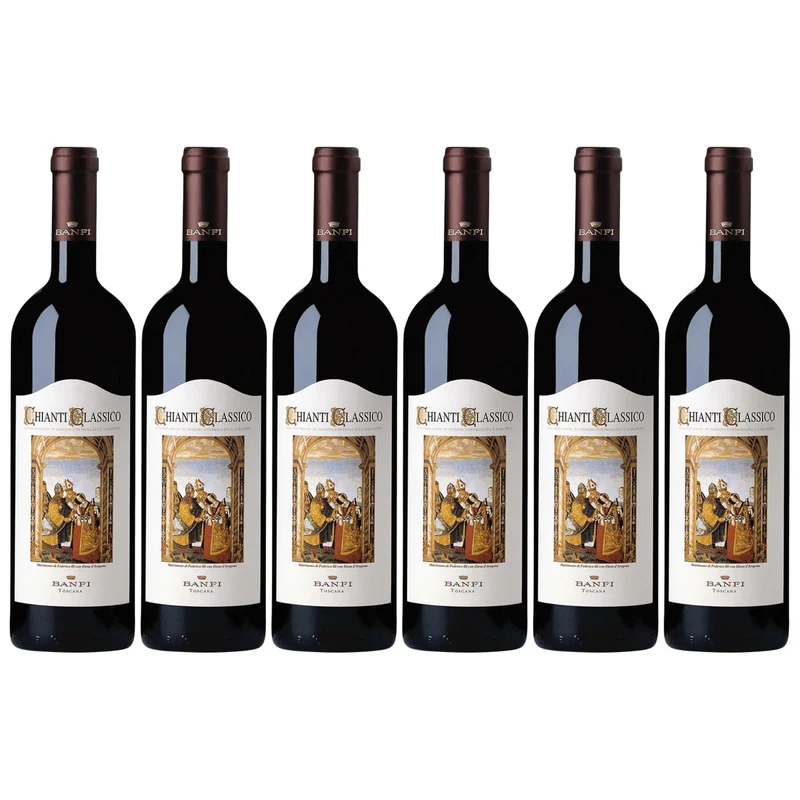 Banfi | Vino Rosso Chianti Classico DOCG | Annata 2024 | Confezione da 6 Bottiglie da 750ml