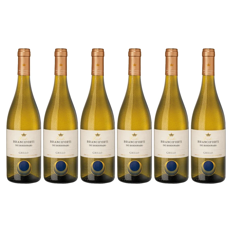 Branciforti | Vino Bianco Grillo Branciforti dei Bardonaro | Sicilia DOC Annata 2023 | Confezione da 6 Bottiglie da 750ml