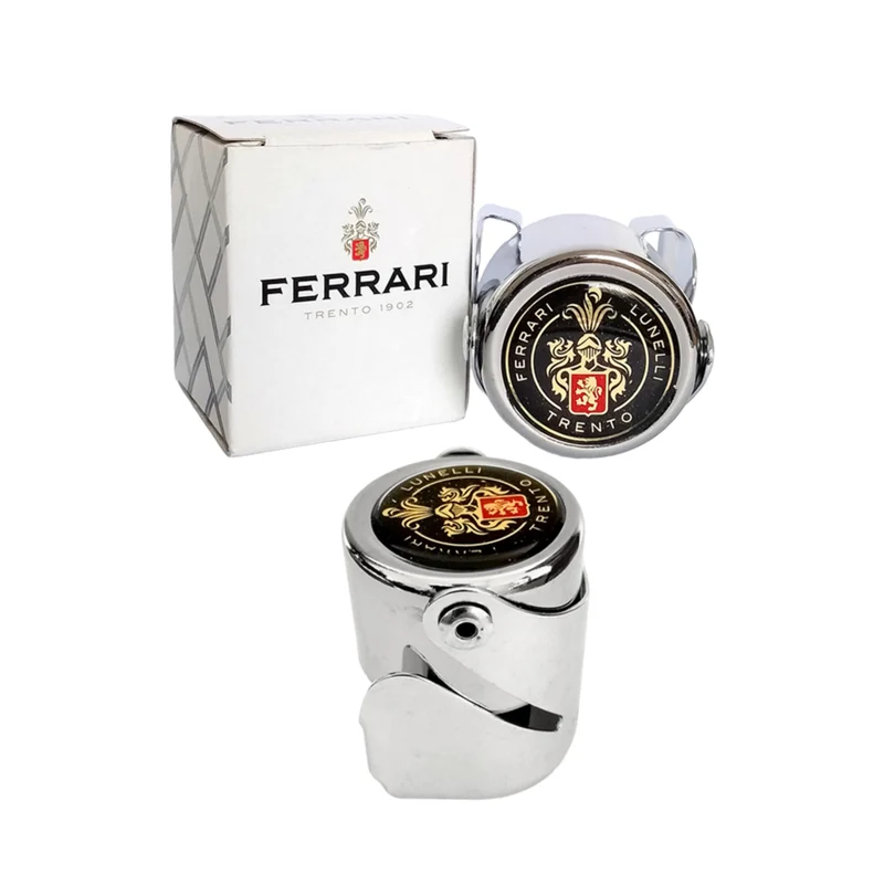 Stopper Spumante Ferrari | Stopper Ermetico per Tappo Spumante in Acciaio | con Scatola Regalo