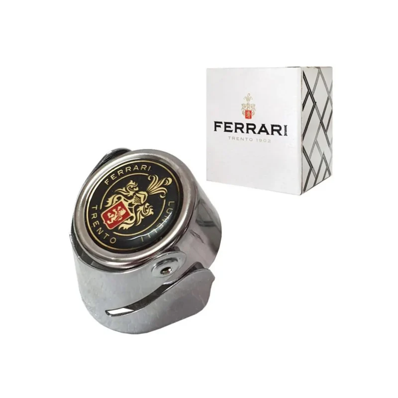 Stopper Spumante Ferrari | Stopper Ermetico per Tappo Spumante in Acciaio | con Scatola Regalo