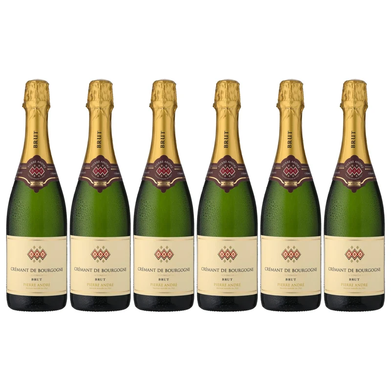 Champagne Brut Pierre André Cremant De Bourgogne Blanc | Champagne Francese Brut | Confezione da 6 Bottiglie da 750ml