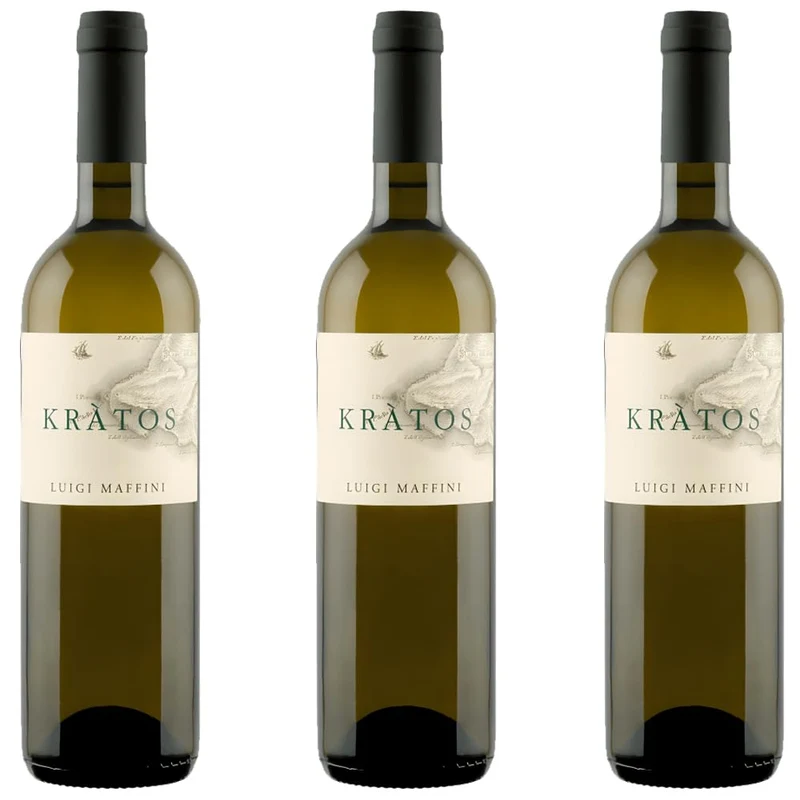 Vino Bianco Fiano Paestum Dop | Kratos Maffini | 3 Bottiglie 75 Cl | Campania | Costa del Cilento