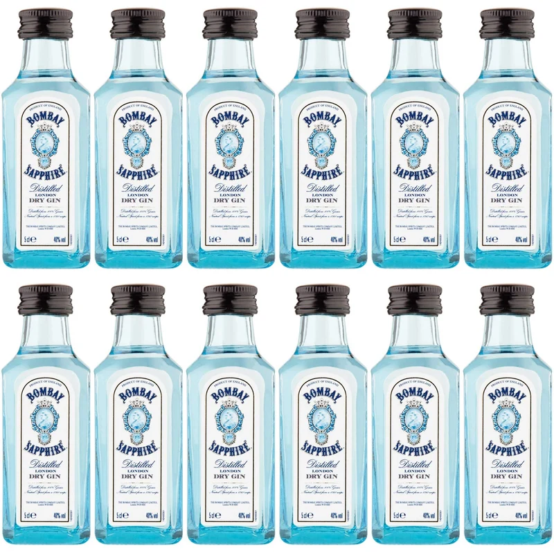 Bombay Sapphire London Dry Gin 5 cl Miniature - 12 pack (View amazon detail page)