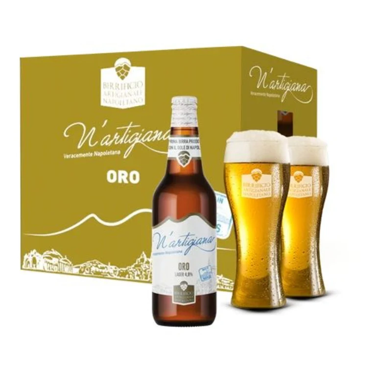N'Artigiana Oro 33 cl + 6 Bicchieri N'Artigiana in REGALO