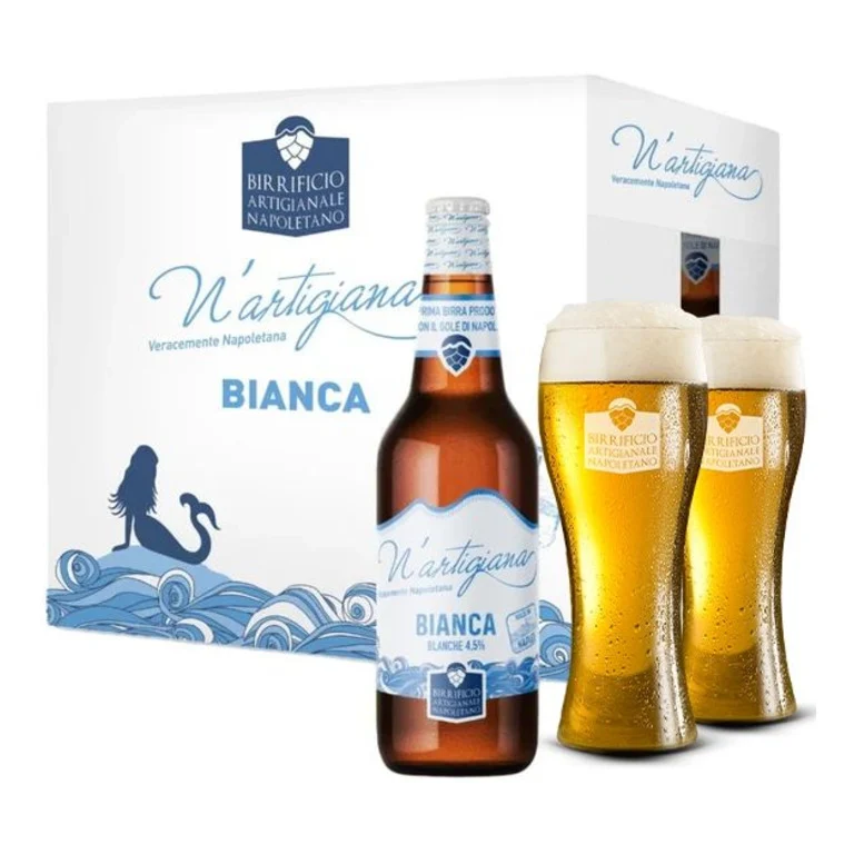 N'Artigiana Bianca 33 cl + 6 Bicchieri N'Artigiana in REGALO