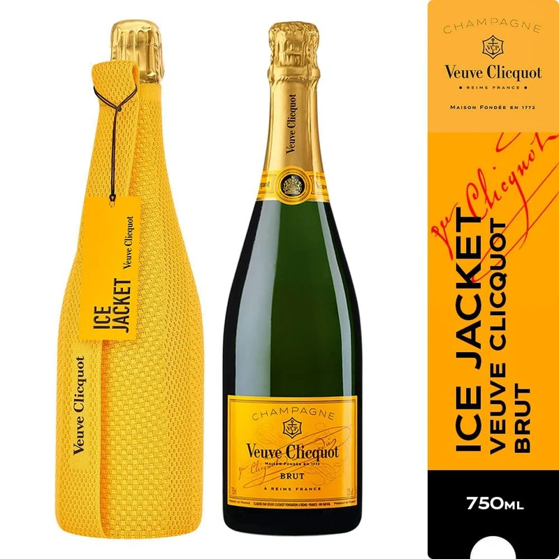 bottiglia champagne 75 cl Veuve Clicquot Brut con porta bottiglia