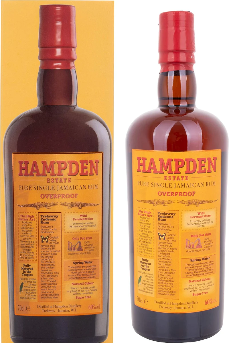 Hampden Estate Pure Single Jamaican Rum OVERPROOF 60% Vol. 0,7l in Giftbox
