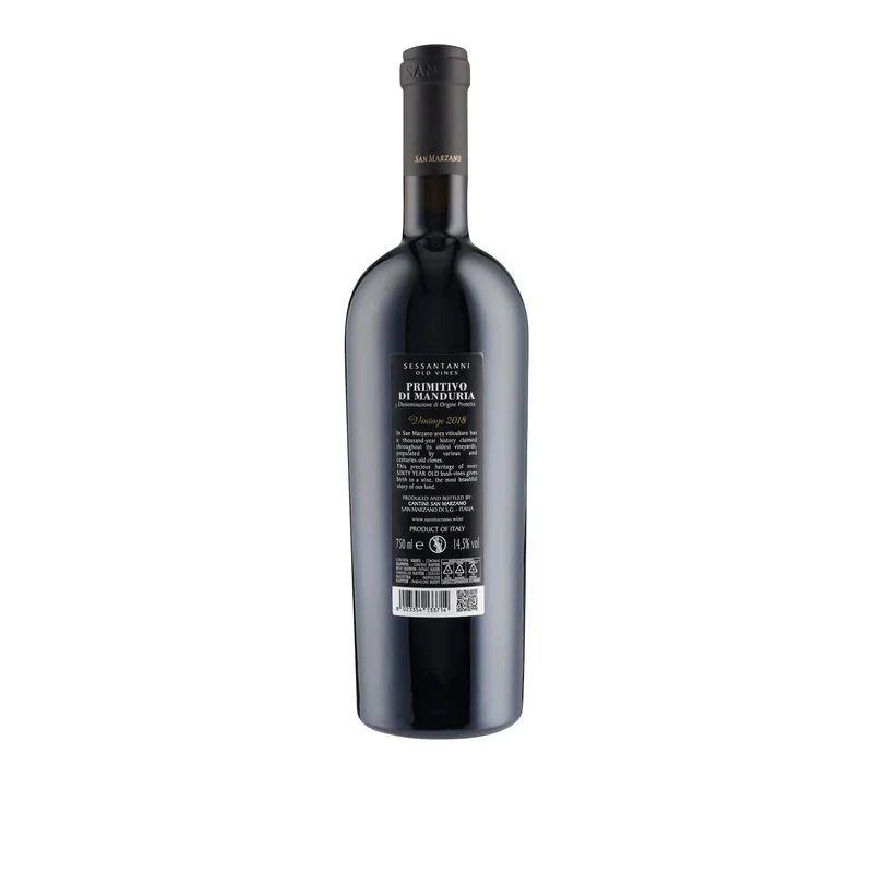 Primitivo di Manduria DOC Sessantanni Old Vines San Marzano 2018 0,75 ℓ