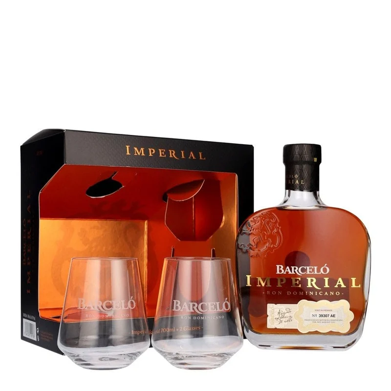Barceló Imperial Ron Dominicano 38% Vol. 0,7l in Giftbox with 2 glasses