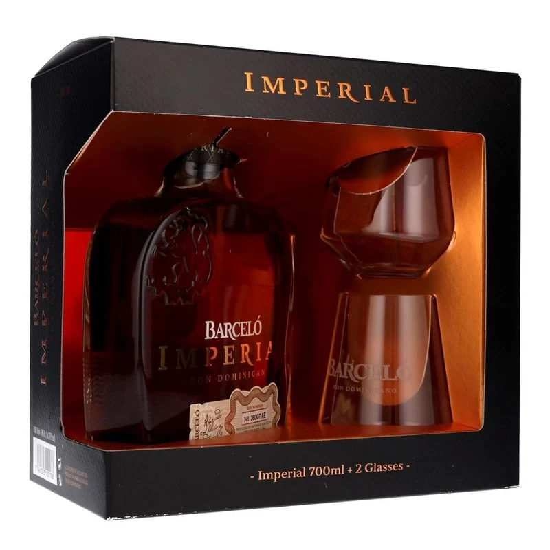 Barceló Imperial Ron Dominicano 38% Vol. 0,7l in Giftbox with 2 glasses