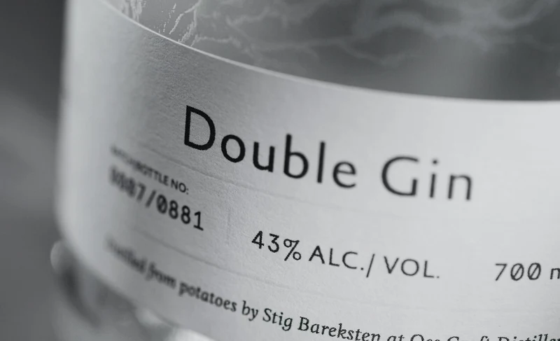 Bareksten Double Gin 43% 700ml Made in Norway Bottiglie numerate