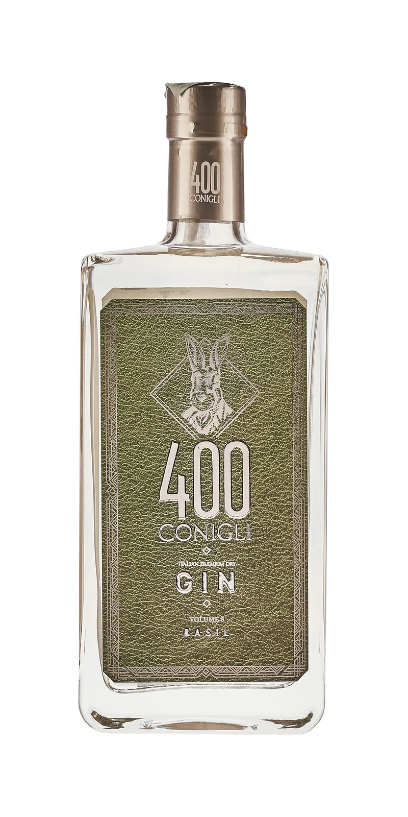 400 CONIGLI Gin Volume 8 Basil, Gin monobotanico, lavorazione artigianale, distillato genuino, Gin Tonic, Bloody Mary, fresco e persistente, 42% Vol.