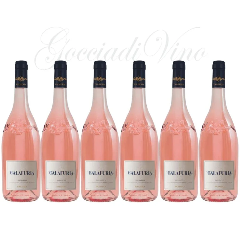 Scatola da 6 bottiglie Calafuria negramaro rosato Tormaresca Matchesi Antinori cl 75