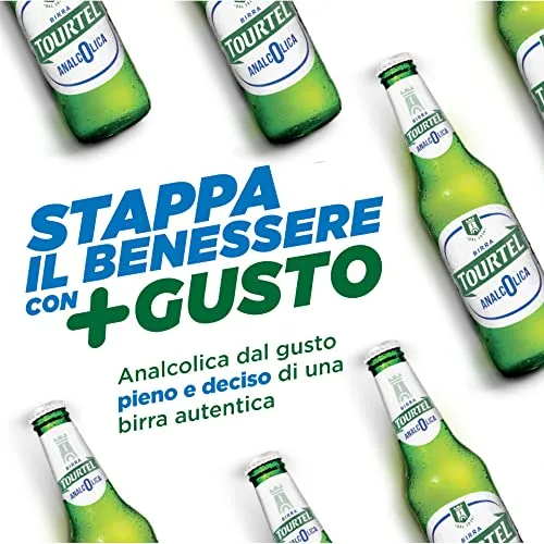 Tourtel Cassa Birra Analcolica con 24 Bottiglie da 33 cl, 7.92 L, Birra Analcolica Premium Lager dal Gusto Pieno e Deciso e dal Colore Giallo Paglierino, Zero Alcol