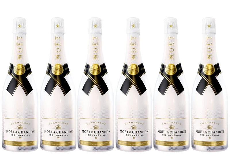 Moët & Chandon Champagne Ice Impérial Blanc - Moët & Chandon - Varietà di uve Pinot Meunier, Pinot Nero, Chardonnay - Set di 6, 750 millilitri
