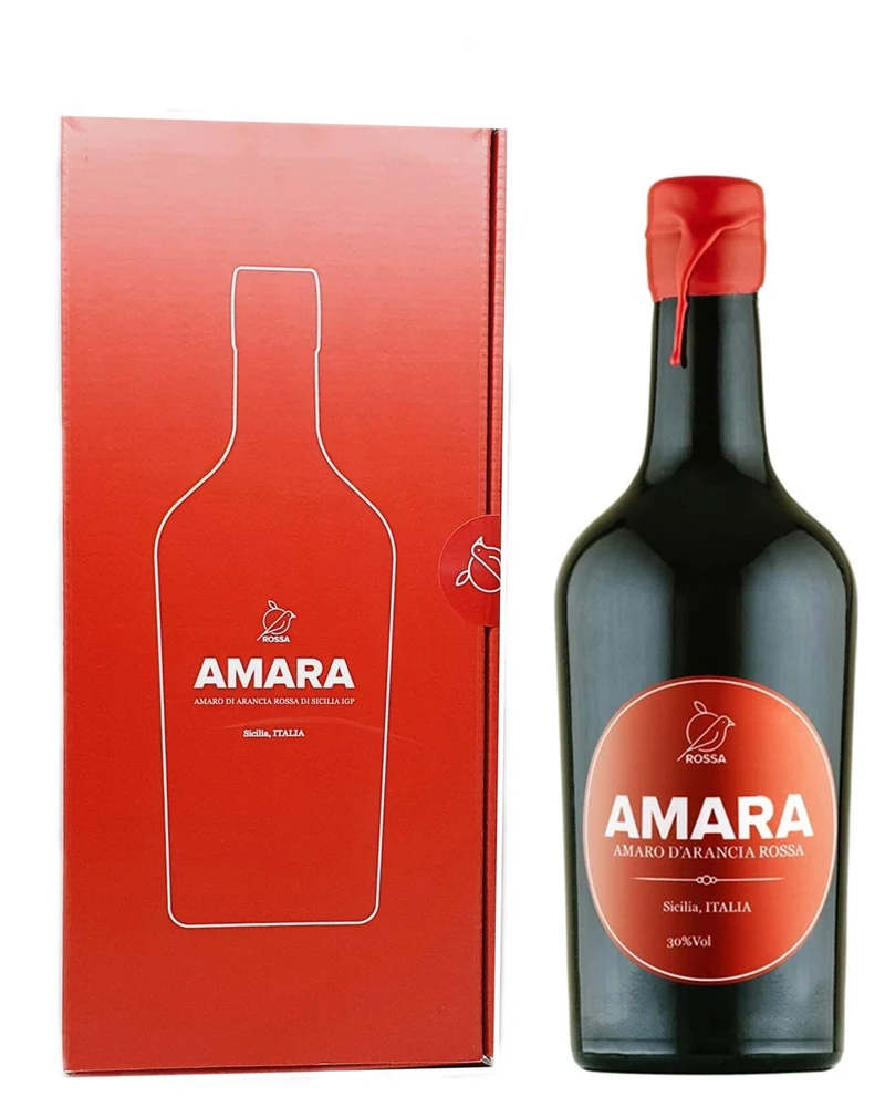 Sicilia Bedda - Amara Amaro d'Arancia Rossa Lt 1,5 con Elegante Astuccio - IDEA REGALO