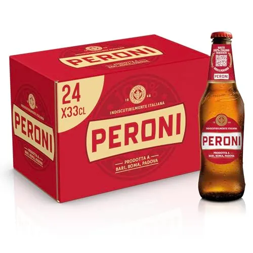 Peroni Birra Limited Edition, Cassa Birra con 15 Birre in Bottiglia da 66 cl, 9.90 L, Birra Lager con Malto 100% Italiano, Gusto Moderatamente Amaro, Gradazione Alcolica 4.7% Vol