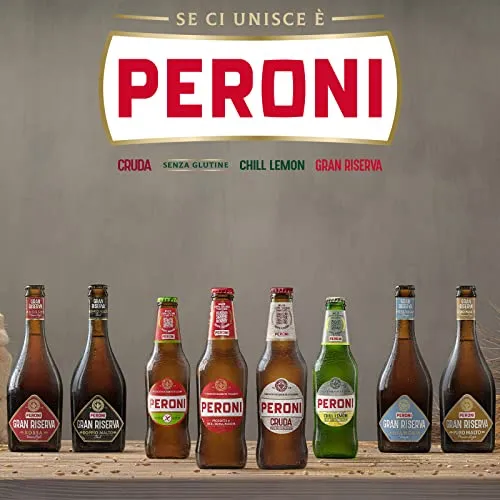 Peroni Birra Limited Edition, Cassa Birra con 15 Birre in Bottiglia da 66 cl, 9.90 L, Birra Lager con Malto 100% Italiano, Gusto Moderatamente Amaro, Gradazione Alcolica 4.7% Vol