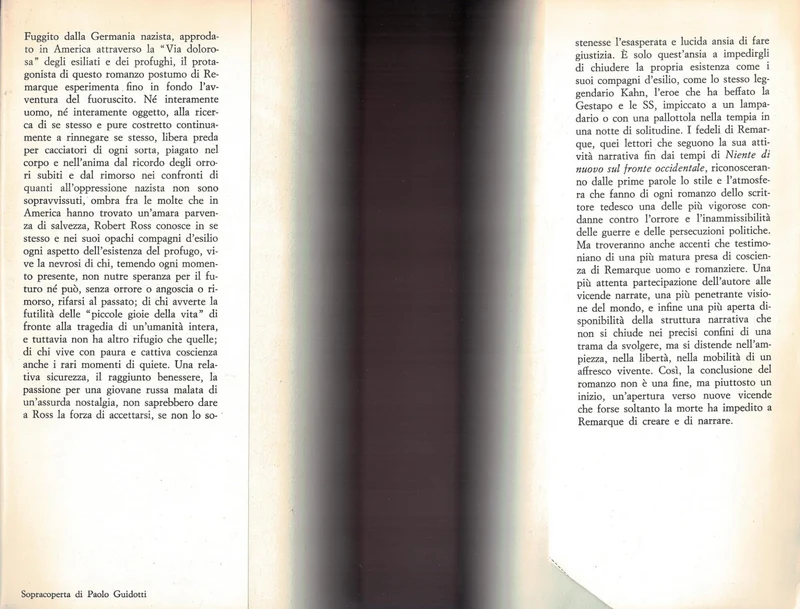 Remarque Erich Maria. - OMBRE IN PARADISO. ROMANZO. TRADUZIONE DI ERVINO POCAR.