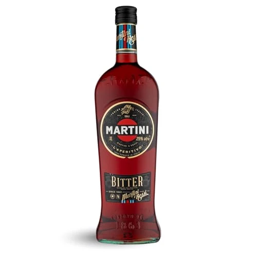 MARTINI Bitter Aperitivo, 25% ABV, 100cl / 1L, Infuso con Erbe Aromatiche Selezionate a Mano