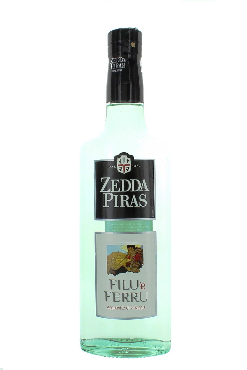 Zedda Piras Filu ’e Ferru Grappa Aromatizzata da Semi di Finocchio Selvatico, 42% Vol, Bottiglia in Vetro da 70 cl
