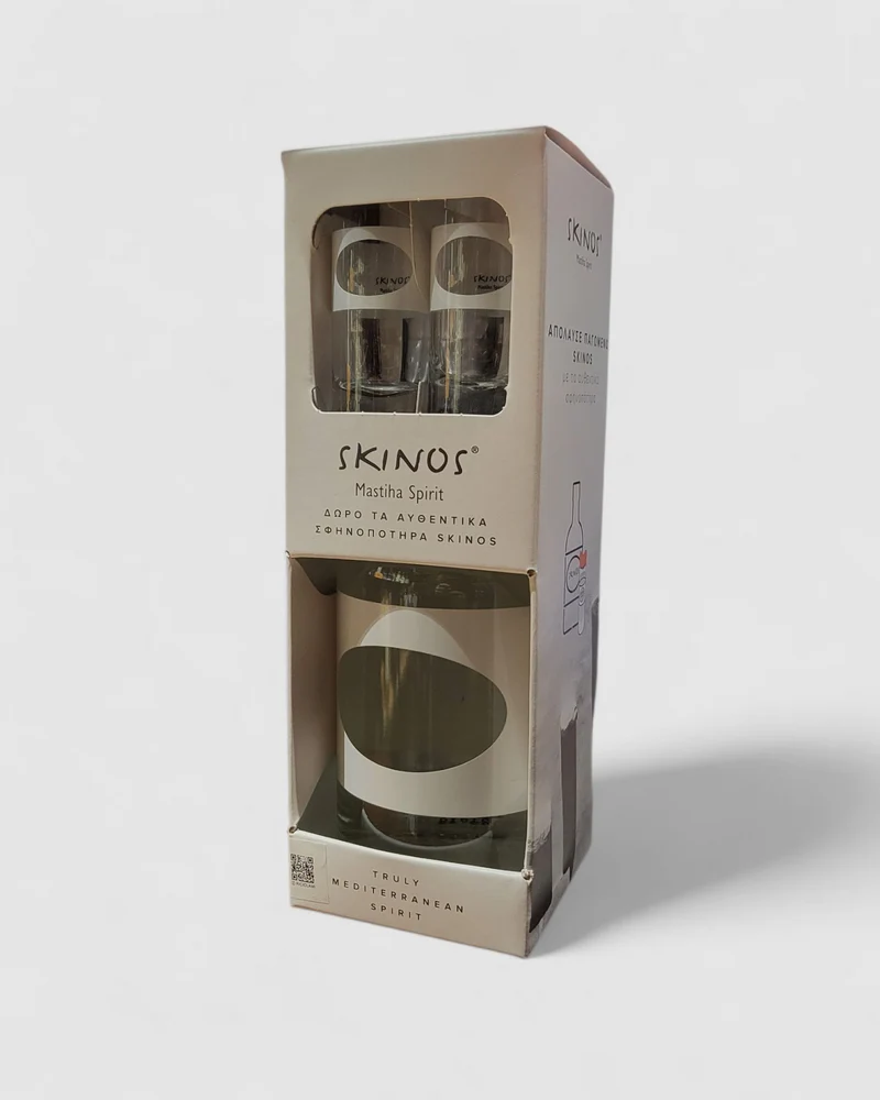Skinos Mastiha Spirits - Giftbox con 2 bicchieri