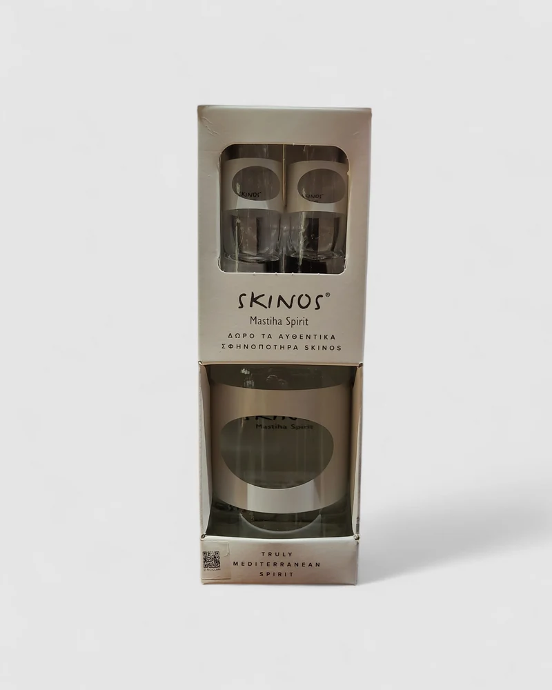 Skinos Mastiha Spirits - Giftbox con 2 bicchieri