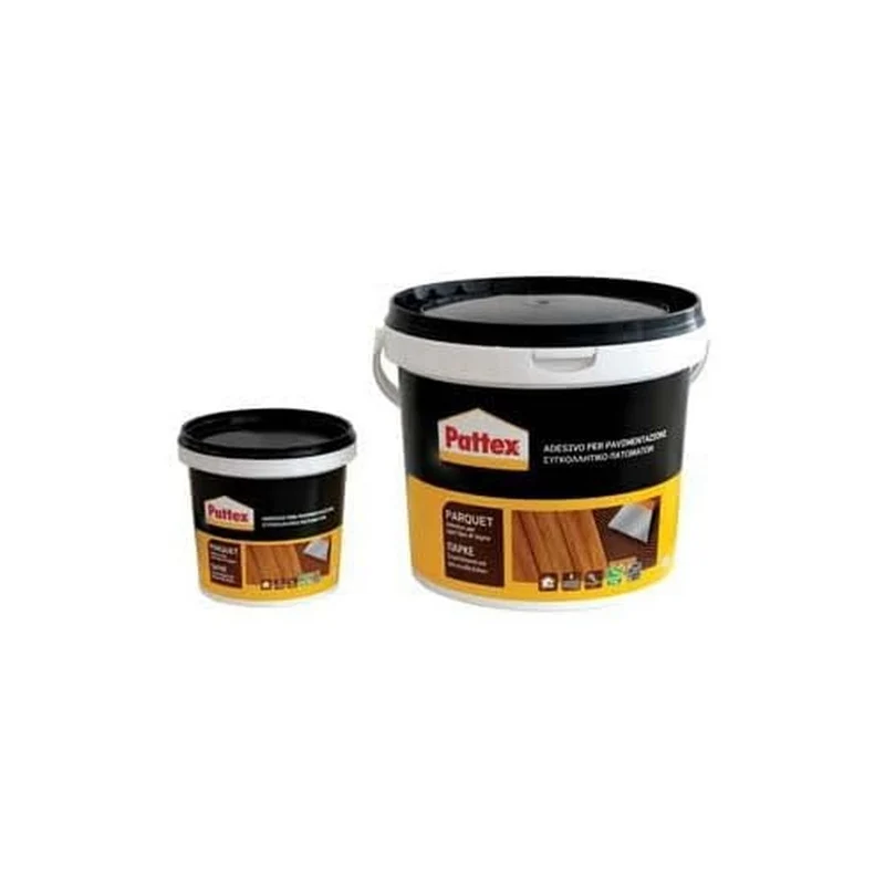 Pattex Parquet, Colla Pastosa per la Posa di Tutti i Pavimenti in Legno, Parquet, Parquet Mosaico, Listelli in Legno, secchio 5kg