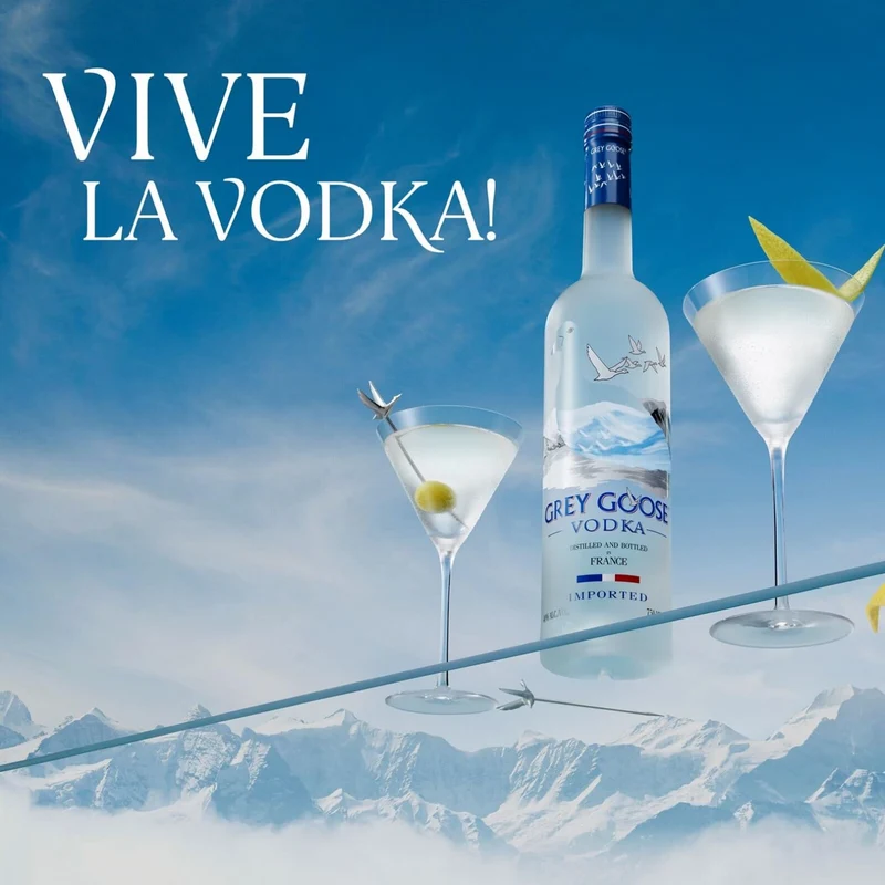 GREY GOOSE Premium French Vodka, Vol. 40%, 70 cl / 700 ml, pregiata vodka francese creata dal migliore grano monorigine francese e acqua sorgiva