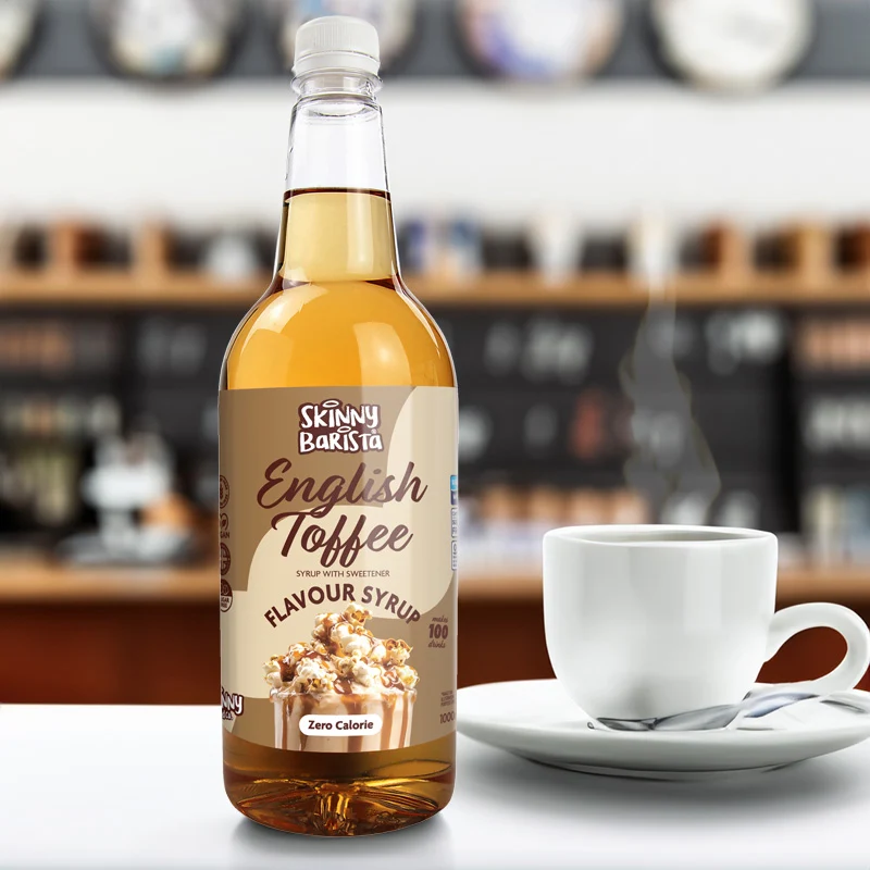 Sciroppo al gusto di toffee inglese Skinny Barista - Caffè magro senza zucchero e senza calorie - 1 litro