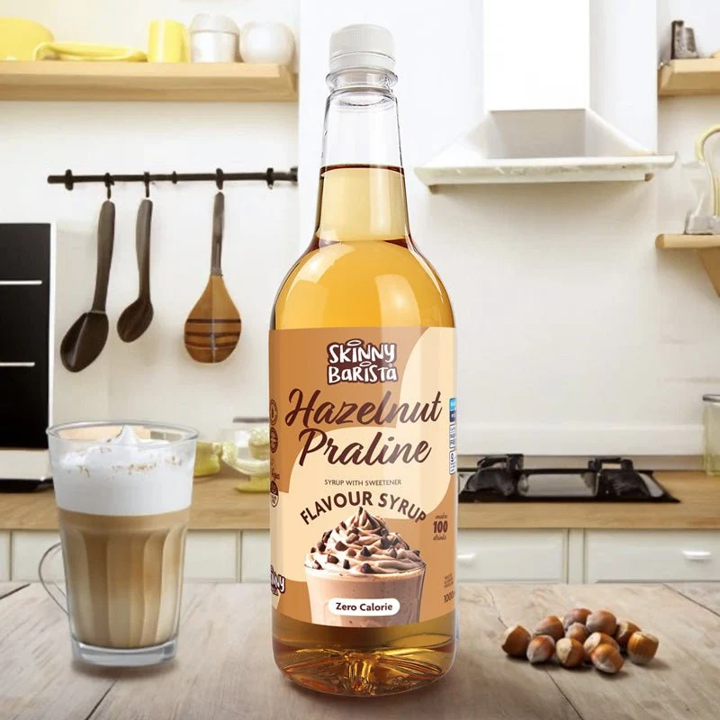 Sciroppo al gusto di nocciola Skinny Barista - Caffè magro senza zucchero e senza calorie - 1 litro