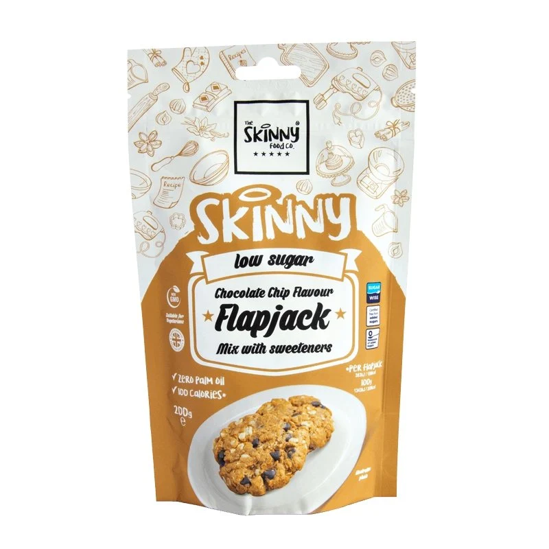 (Liquidazione, da consumarsi preferibilmente entro giugno 2025) Preparato per dolci Flapjack al gusto di gocce di cioccolato, a basso contenuto di zucchero, 200 g
