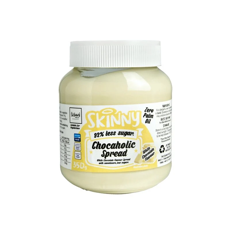 Crema Spalmabile al Cioccolato Bianco - Chocaholic Skinny a Basso Contenuto di Zuccheri 350g
