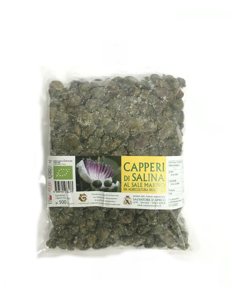 (500 Gr) Calibro 7 E 10 Capperi Misti Al Sale Marino Bio* - D'amico